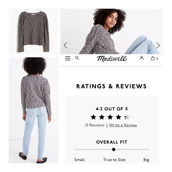 𝅺NWOT Madewell Multicolored Knit Top - Picture 2 of 14